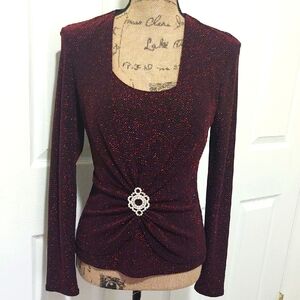 Blu Sage Burgundy Long Sleeve Top
